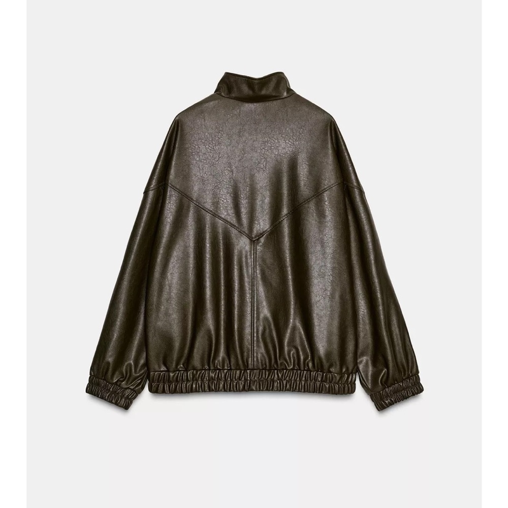 TREND NEW  ZARA FAUX LEATHER HIGH COLLAR BOMBER JACKET 
🚨FIRM PRICE NO DISCOUNT - Picture 15 of 16